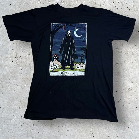 Scream Ghost Face The Icon of Halloween Graphic T-Shirt Size Large Halloween - Picture 1 of 8